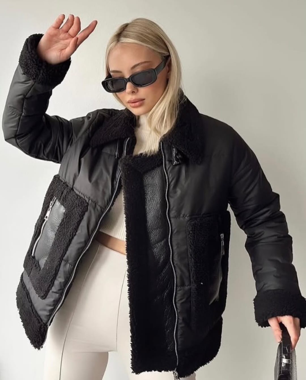 Kışlık kürk detaylı mont